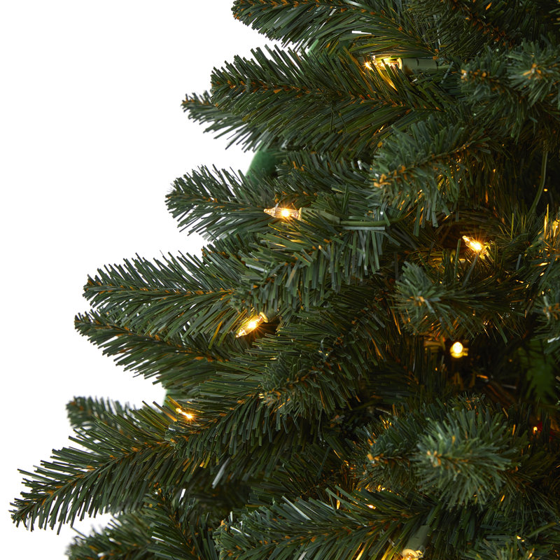 Arbre de Noël artificiel épinette verte et cachemire d'aspect réaliste, H 6 pi