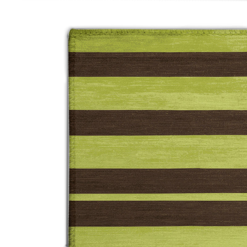 HorizontalStripes Brown Indoor and Outdoor Area Rug, Rectangle 8' x 10'