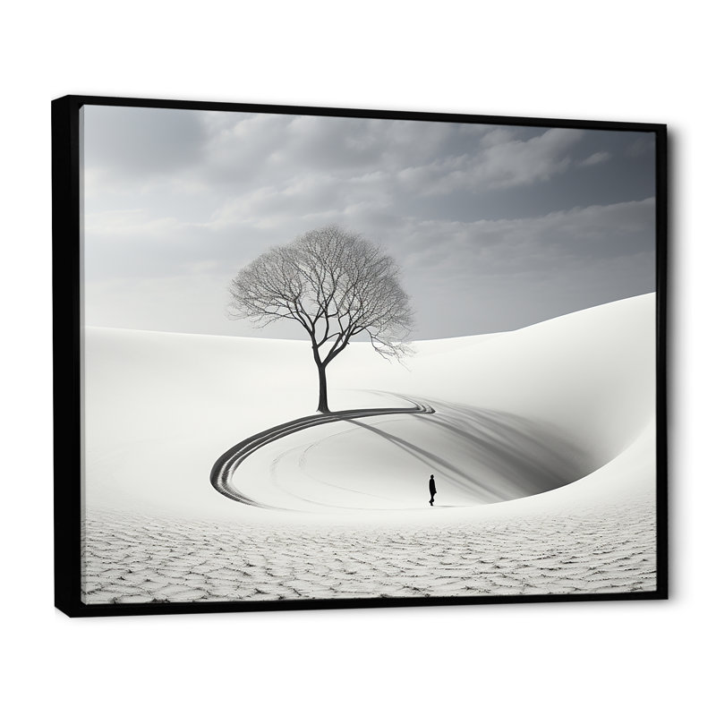 Paysage d'hiver photo IV sur toile, H 24 po x l 32 po x P 1 po, Cadre flottant noir