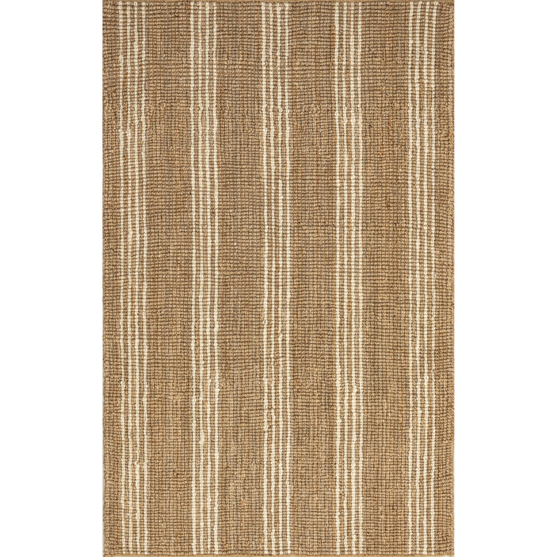 Hanna Natural Jute Flat Woven Striped Rectangular Rug