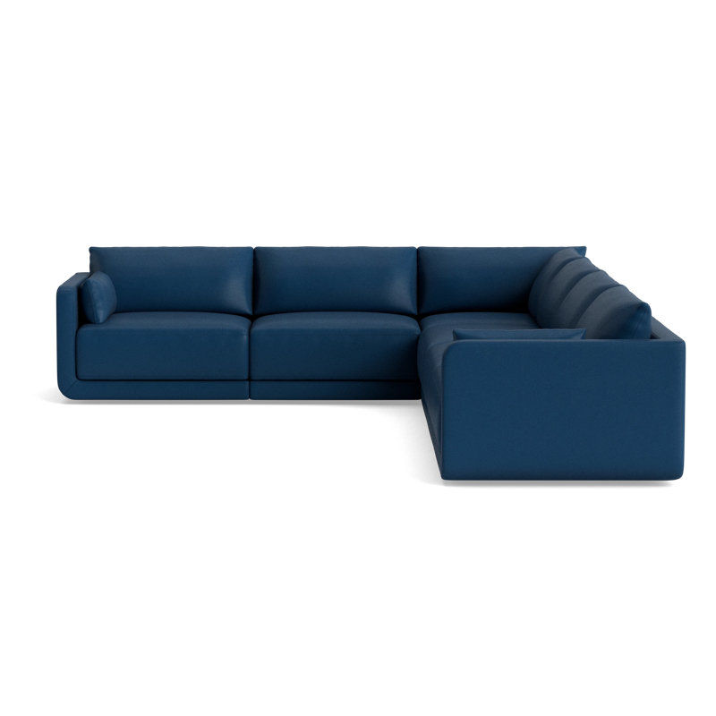 Eva Leather Modular Sectional, Leather - Deep Blue