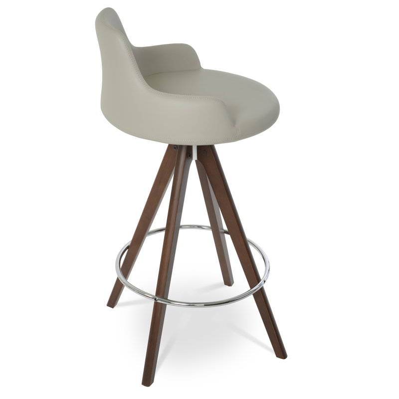 Counter & Bar Stool, Walnut, Bar Stool (29.5” Seat Height), Light Gray