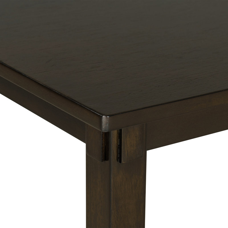 Ensemble de 6 tables de salle à manger en bois, 4 chaises en tissu et banc, Noir