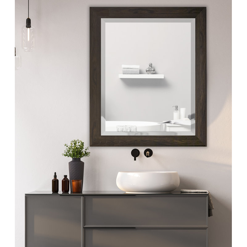Alexzandyr Wood Flat Wall Mirror, 38.5" H x 32.5" W