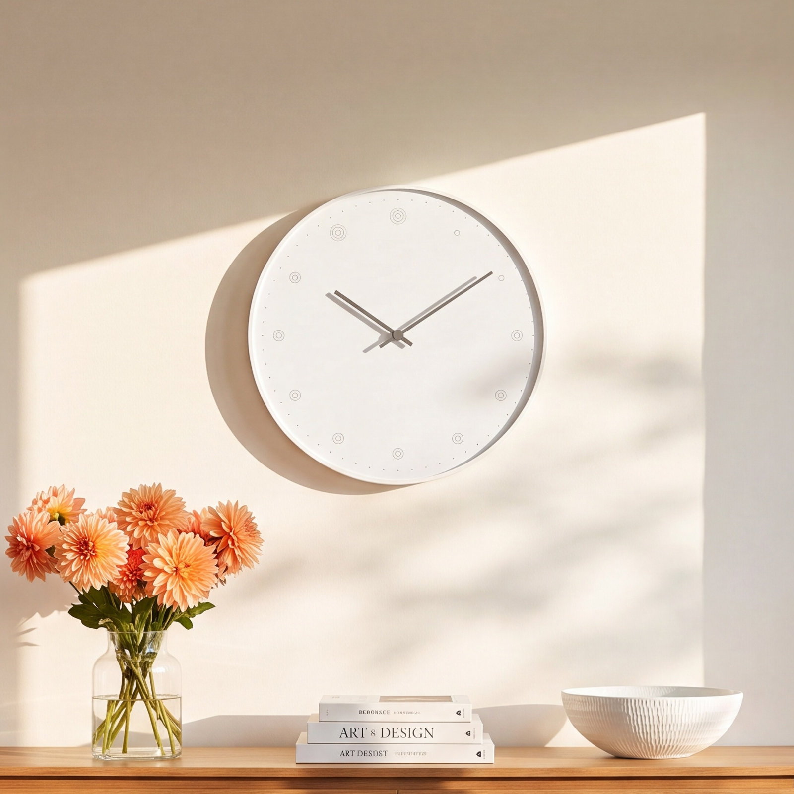Lemnos Molecule Wall Clock, White