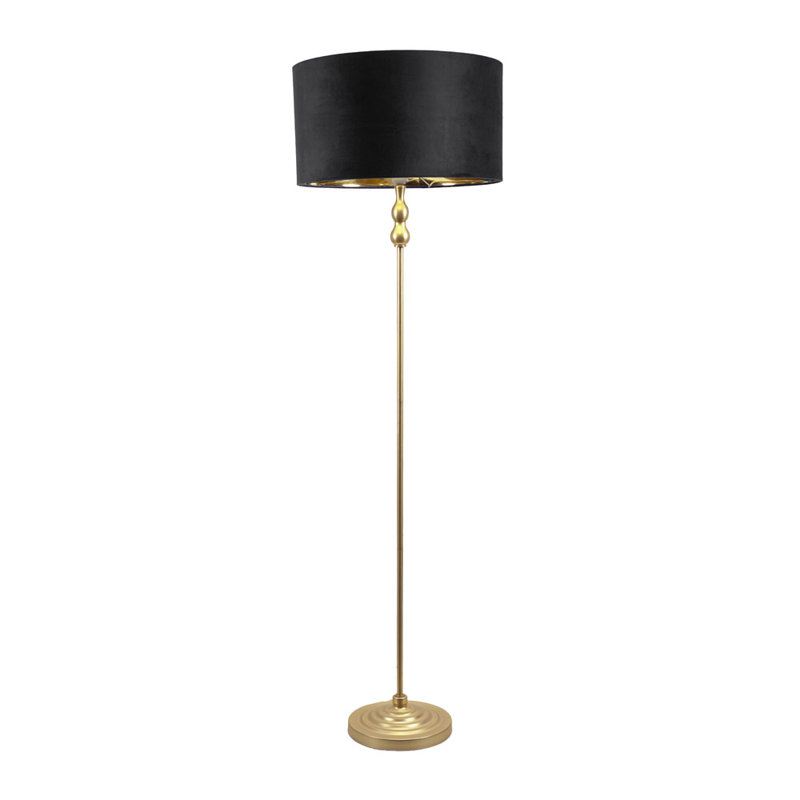 Travilah 151cm Traditional Floor Lamp, Black/Gold, Brushed, Yes
