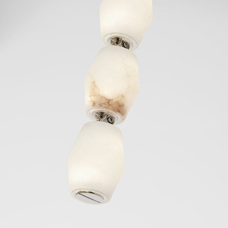 Sean Lavin Collier 24 Pendant in Bronze with Alabaster shade, 2700K, Polished Nickel