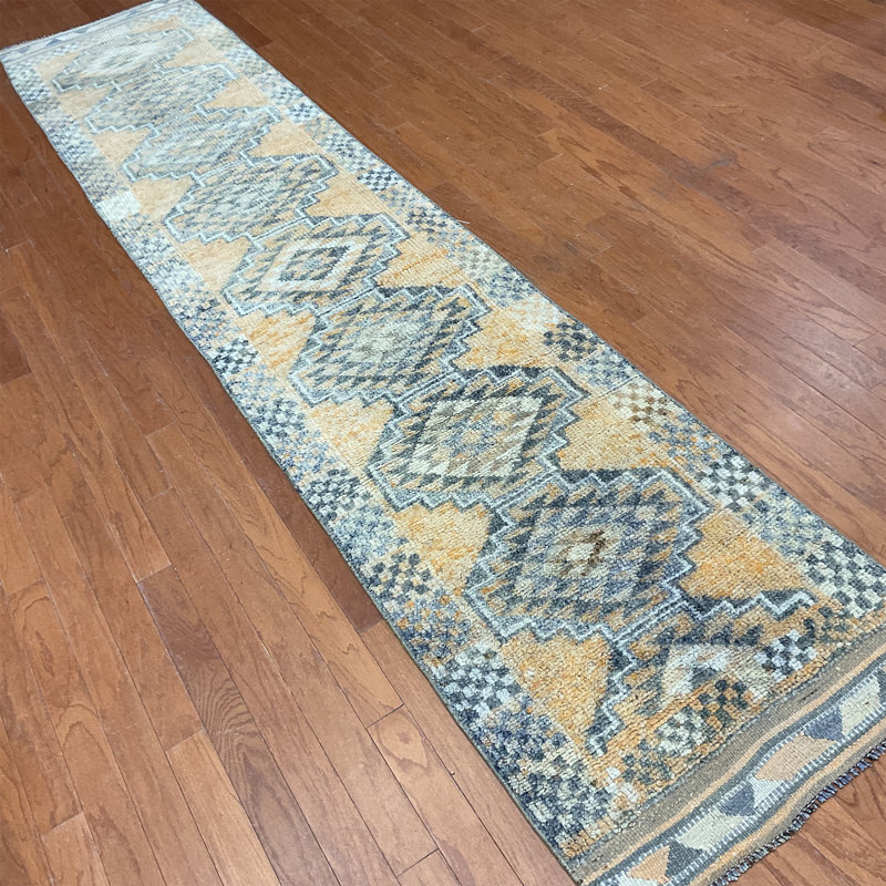  Handmade Turkish Oushak Wool Runner