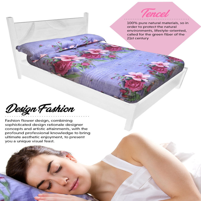 100% Linen Floral Sheet Set