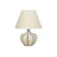 Élégante lampe de table en résine de forme gourde avec éclairage réglable à 3 voies et abat-jour classique en lin ivoire