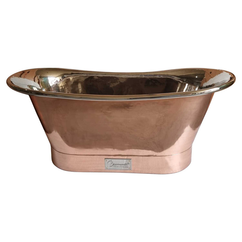 1701mm x 660mm Freestanding Soaking Copper Bathtub