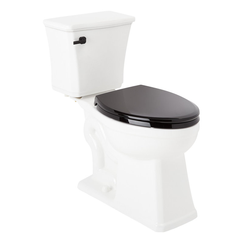 Benbrook 1.28 GPF Two Piece Elongated Toilet, Black/Matte Black