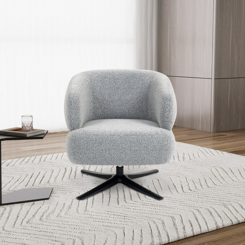 Fauteuil demi-tonneau pivotant rembourré, Grey