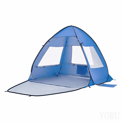 Abri de plage pour 2 personnes, protection Upf 50+, auvent portatif avec parasol avec sac de transport et poches de sable, parasol léger et facile à installer pour le camping