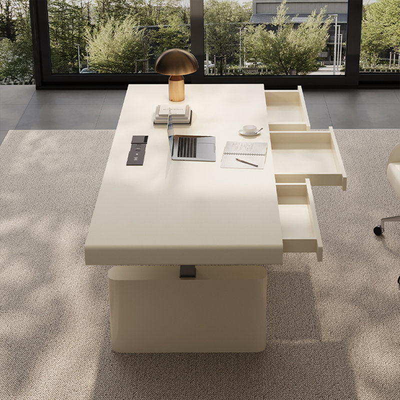 Bureau debout 55,25 po Modern White, H 53,94 po x l 55,12 po x P 27,56 po