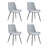 Upholstered Dining Chair Set Faux Leather Scoop Seat with Carbon Steel Legs (Set of 4)-124579587-124568716