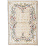 Hand-Knotted High-Quality Beige and Green Area Rug