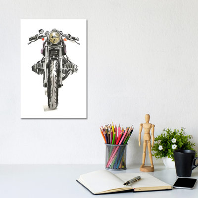Motorcycles In Ink II by Annie Warren - Wrapped Canvas Print