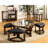 Coffee Table Glass Insert Top Ottoman Included Table Set Living Room Furniture