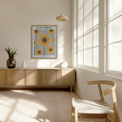 "Sunflower", art mural texturé encadré