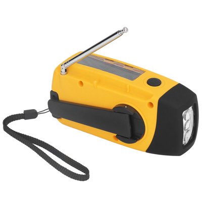 Hand Crank Solar Radio Multifunctional Emergency LED with Flashlight for Outdoor CampingOrange Japanese