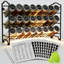 Étagère à épices à 3 niveaux avec 24 pots en verre, 396 étiquettes, entonnoir et marqueur craie | Ensemble de rangement de cuisine tout-en-un pour armoire, comptoir ou fixation murale-1449461981