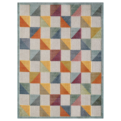 Tapis d'intérieur / extérieur à carreaux Hesselbein