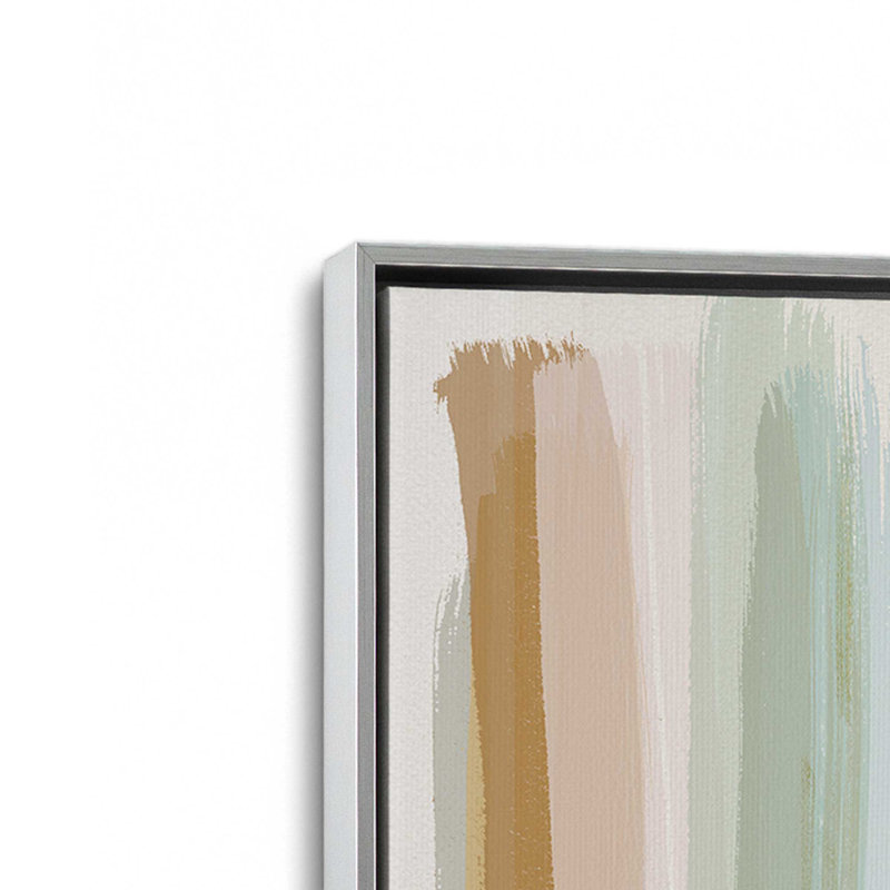 Imprimé panache pastel, Toile avec cadre flottant en chrome poli, H 8,75 po x l 12,75 po x P 1,75 po