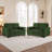 Upholstered Green Corduroy Tufted Convertible Pull-Out  Multi-Functional Sleeper Sofa Bed - Adjustable Backrest With 2 Soft Pillows, USB Outlet and  Cup Holder (Set of 2)-1625263594