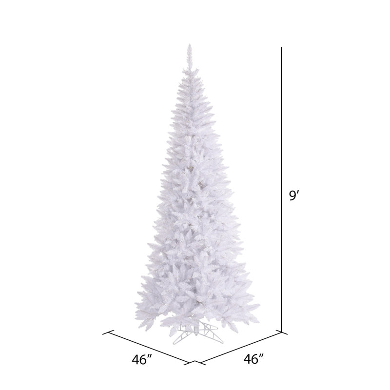 Sapin de Noël artificiel blanc, H 9 pi x l 46 po