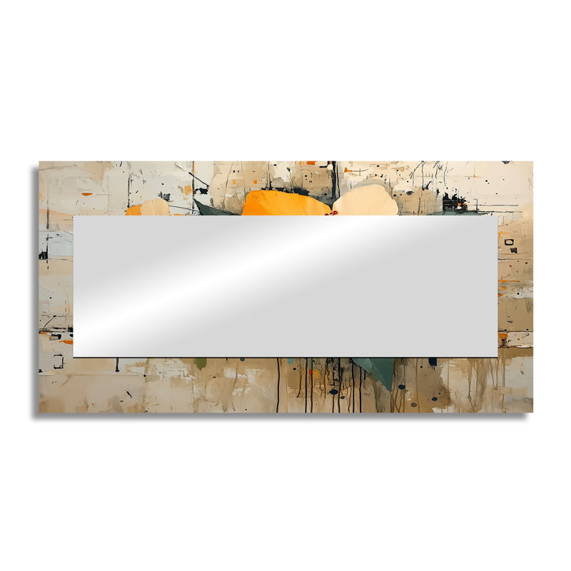 Desert Blossom Of Hibiscus I - Floral Mirror Wall Art - Printed On Metal, 28" x 55"