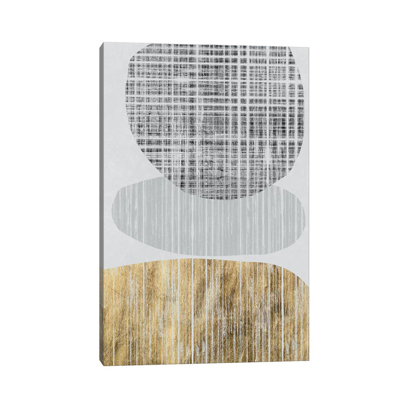 Gilded Shapes II by Jennifer Goldberger - Wrapped Canvas Painting, 20.32 cm H x 30.48 cm W