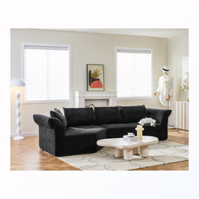 Left Arm Sectional Sofa with Throw Pillows