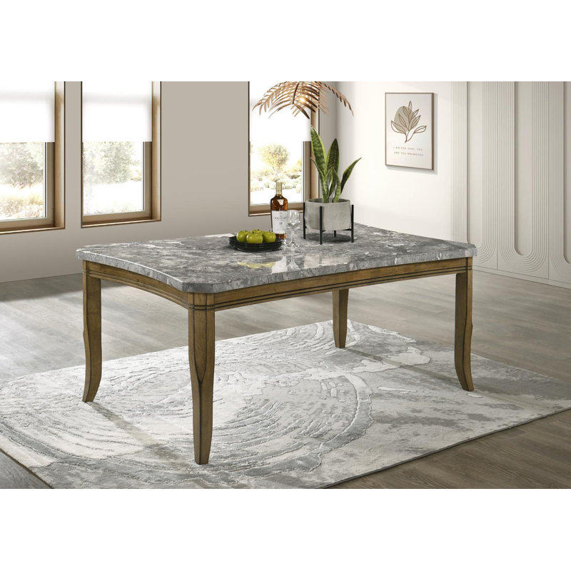 Couleur du plateau de table rectangulaire foncé brossé foncé: marbre pierre grise
