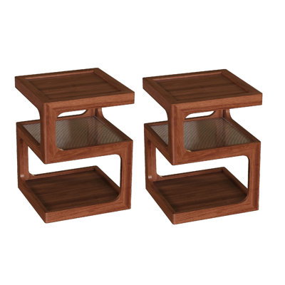 Modern End Table 3-Tier Nightstand With Open Storage
