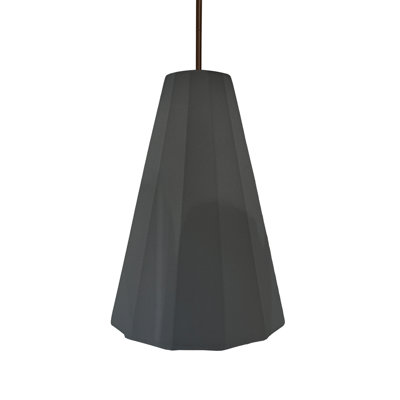 Radiance - Luminaire suspendu 1 lumière cannelé - Gris brillant - Bronze foncé - l 9 po x H 13 po - Ampoule remplaçable - Tige rigide
