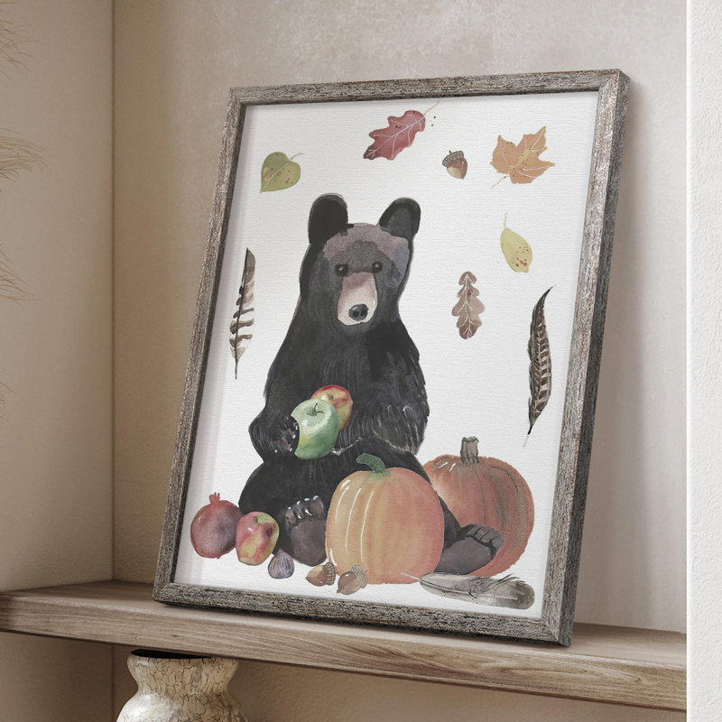 «CuteAutumnForestI», reproduction encadrée - bois massif, H 11 po x l 9 po