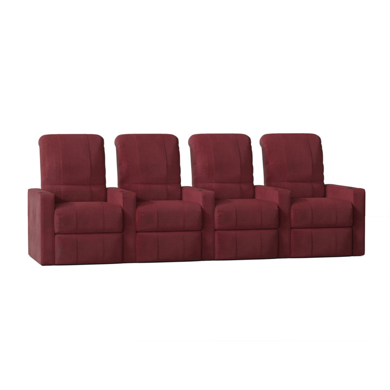 Rangée de sièges de cinéma maison (rangée de 4), Manuel, Sangria Smartsuede