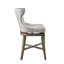 Chaise de comptoir avec dossier unique, siège rembourré de mousse, pieds en bois massif, tabouret gris, couleur-80133377