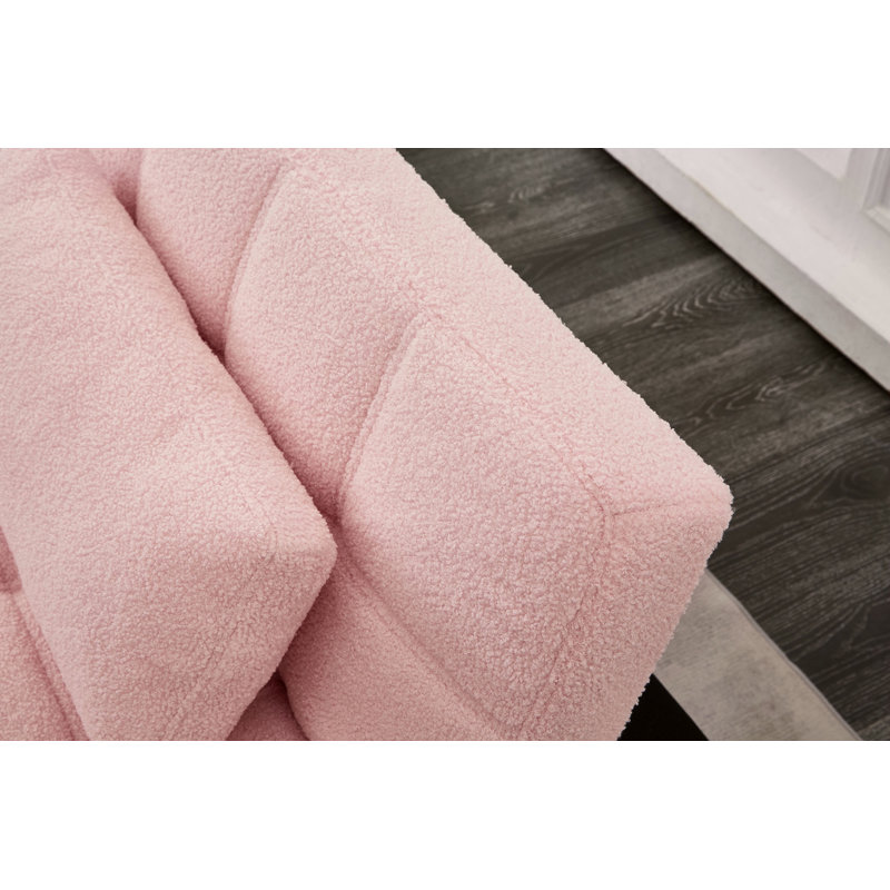 Tissu convertible futon avec canapé-lit simple et pieds en métal doré