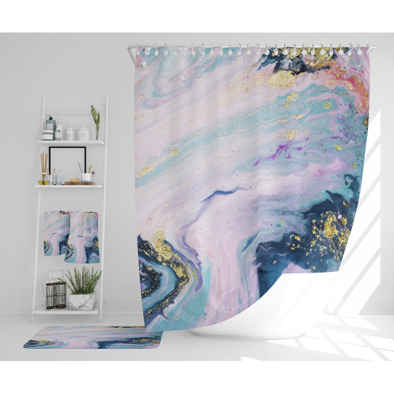 Nasko Polyester Shower Curtain Set