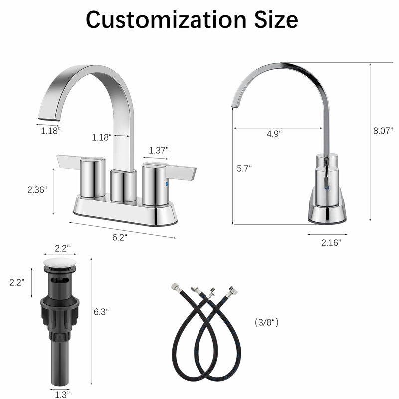 Robinet de salle de bain Cascade Elegance, Chrome poli