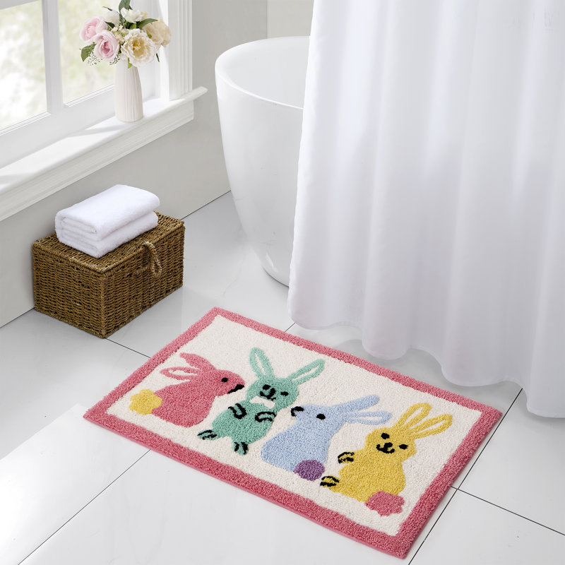 Hallmark Multicolor Easter Bunny BFFs Cotton Rich Bath Rug, 20" x 30"