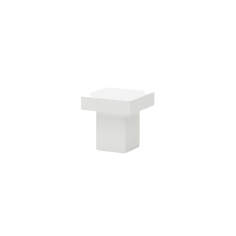 ROUS Hardware Art Deco Square Knob, Snow (White)