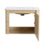 Meuble-lavabo mural de 40 po avec lavabo en céramique blanche et tablettes de rangement et 1 porte à fermeture en douceur, emballage KD, contreplaqué-1863794301