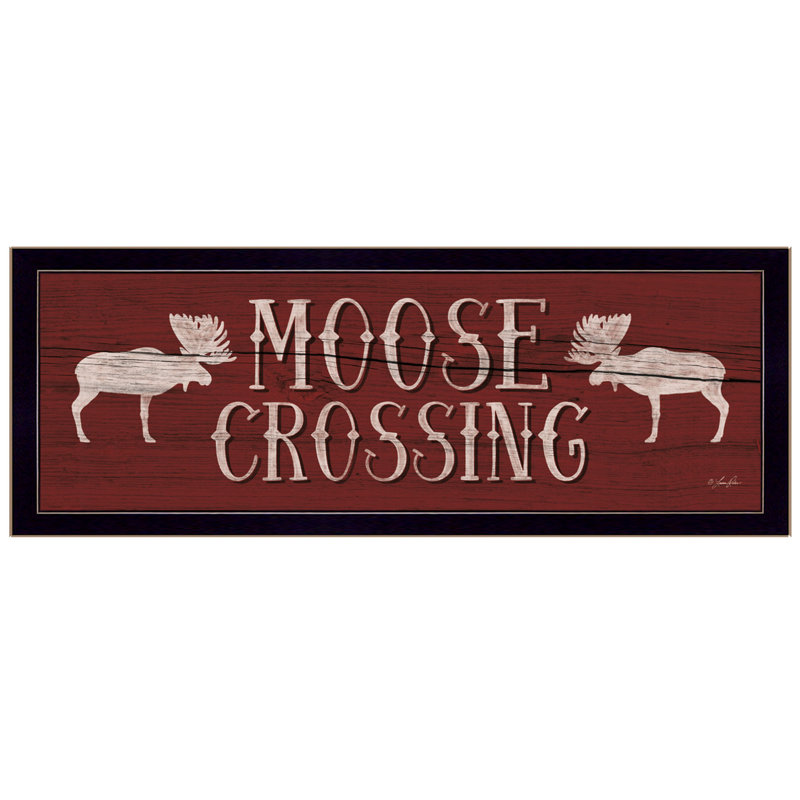 Art mural encadré Moose Crossing pour le salon, décoration murale pour la chambre à coucher par Lauren Rader