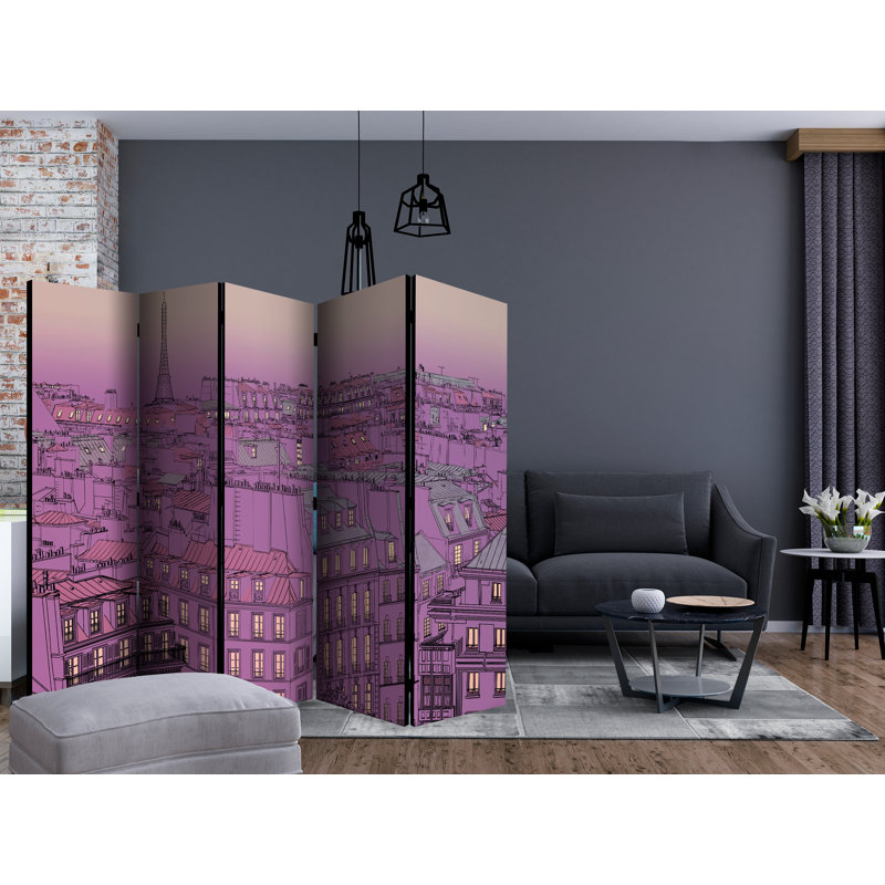 225cm W x 172cm H 5 - Panel  One Sided Room Divider Folding Room Divider