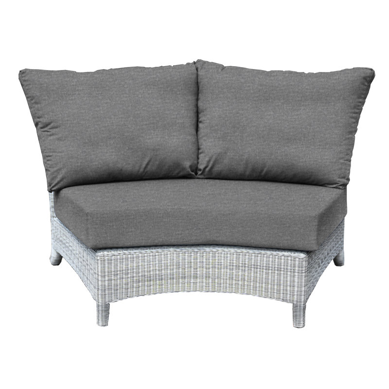 Bella Wicker Outdoor Sectional Wedge Chair, Cast Charcoal, Gray