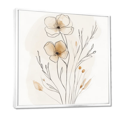 Line, art mural floral, toile botanique beige, Altenpohl