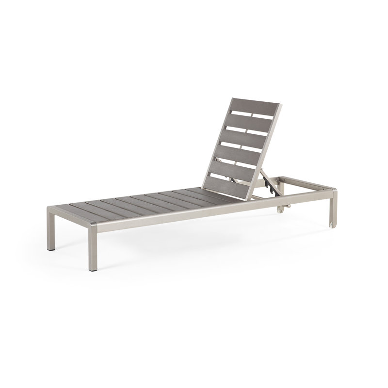 198cm Long Reclining Single Chaise, Silver/Grey